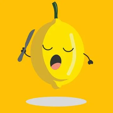 Vector lemon Character Set. Smiling, Happy. with Different Faces and Emotions Illustrazione stock