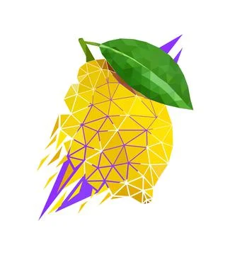 Vector lemon in low poly style Stock Illustration