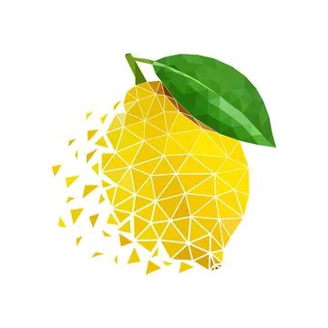 Vector lemon in low poly style Illustrazione stock