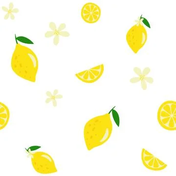 Vector lemon pattern. Simle style. Summer 스톡 일러스트