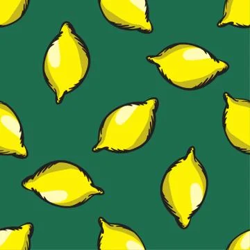 Vector lemon seamless pattern. Modern texture. Repeating endless abstract han Stock Illustration
