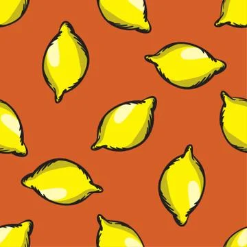 Vector lemon seamless pattern. Modern texture. Repeating endless abstract han Illustrazione stock