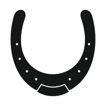 Vector leprechaun horseshoe black simple icon isolated Stock Illustration
