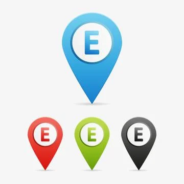 Vector letter and number pointers Stock Illustration