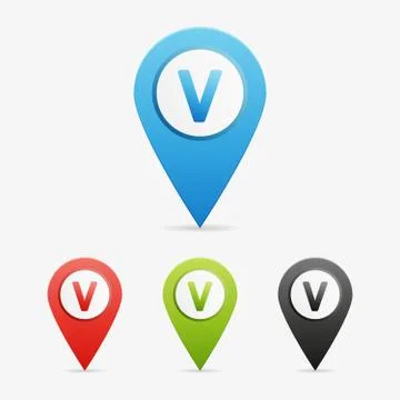 Vector letter and number pointers Stock Illustration