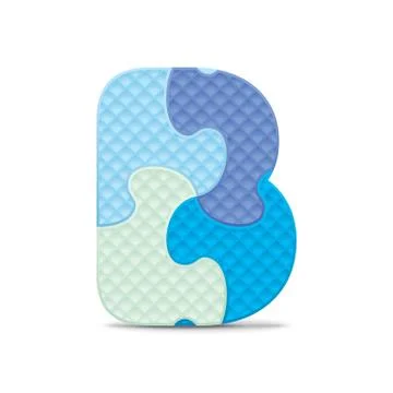 Vector letter b written with alphabet puzzle Stock Illustration