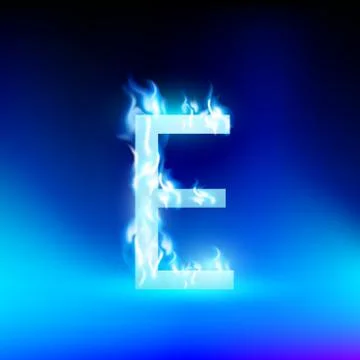 Vector letter with blue fire Stock Illustration
