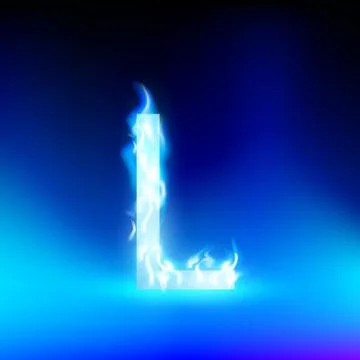 Vector letter with blue fire Stock-Illustration