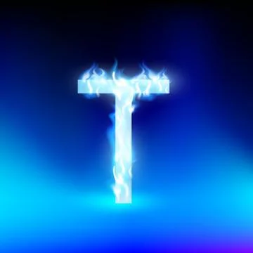 Vector letter with blue fire Stock-Illustration
