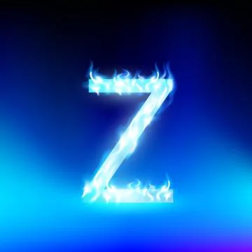 Vector letter with blue fire Stock Illustration
