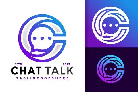 Vector Letter C Chat Talk Bubble Text Business Creative Modern Logo Illustration