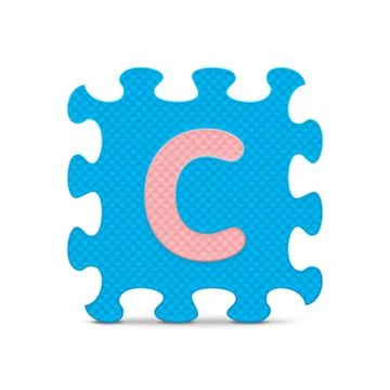 Vector letter "c" written with alphabet puzzle Stock Illustration