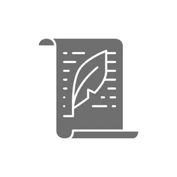 Vector letter, document, text, copywriting grey icon. 스톡 일러스트