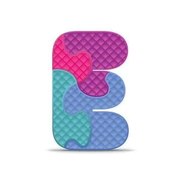 Vector letter e written with alphabet puzzle Stock Illustration