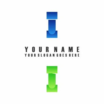 Vector Letter font I which has an attractive shape. Stock Illustration
