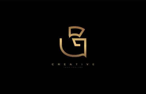 Vector Letter G Monogram Leaf Logo Golden Stock Illustration