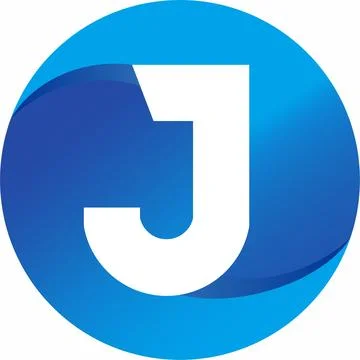 Vector letter j logo design template with circle shape style Illustrazione stock