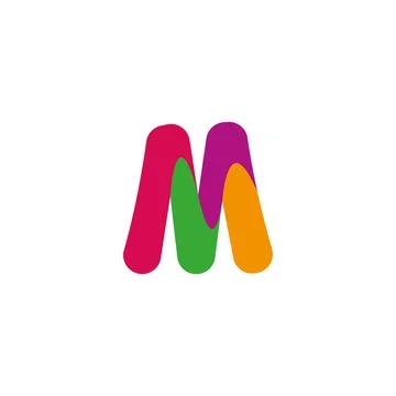 Vector letter M symbol designed with oval, smooth lines. Illustrazione stock
