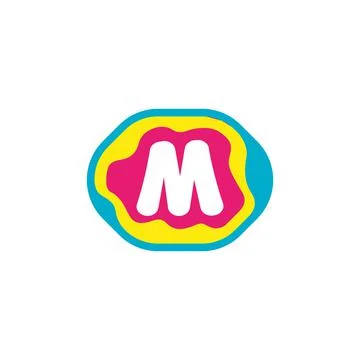 Vector letter M symbol designed with oval, smooth lines. Stock Illustration