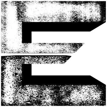 Vector letter made of two grades of concrete. Stock Illustration