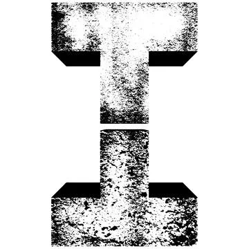 Vector letter made of two grades of concrete. Stock Illustration