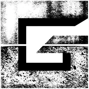 Vector letter made of two grades of concrete. Stock Illustration