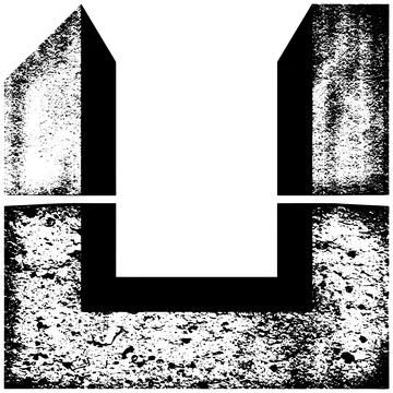 Vector letter made of two grades of concrete. Stock Illustration