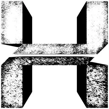 Vector letter made of two grades of concrete. Stock Illustration