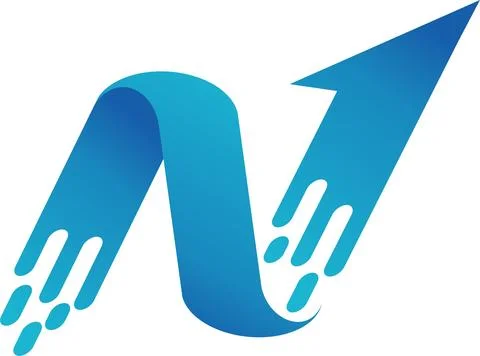 Vector letter n arrow logo template Illustrazione stock