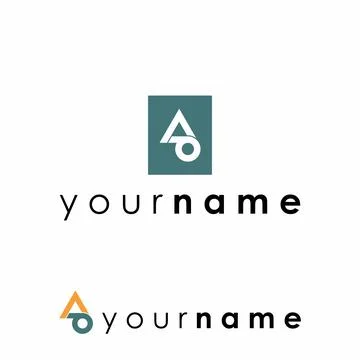 Vector letter or AO font. Stock Illustration