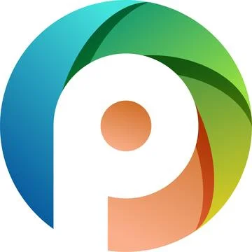 Vector letter p fullcolour logo corporate business technology Stock Illustration
