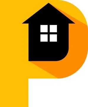 Vector letter p house logo design Stock Illustration
