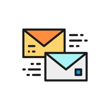 Vector letter, receive and send a message bubble, messaging flat color line icon 스톡 일러스트