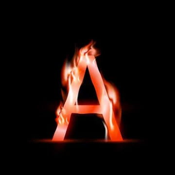 Vector letter with red fire Stock Illustration