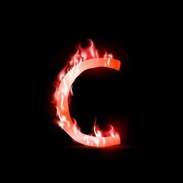 Vector letter with red fire Stock-Illustration