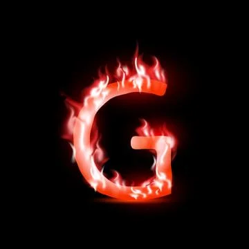 Vector letter with red fire 스톡 일러스트