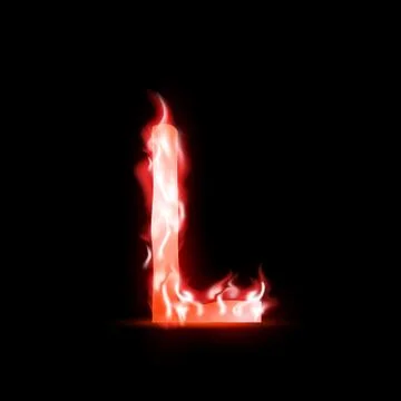 Vector letter with red fire Stock Illustration