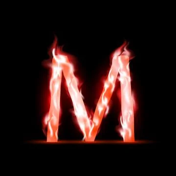 Vector letter with red fire Illustrazione stock