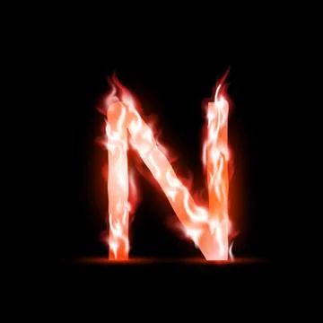 Vector letter with red fire Stock Illustration