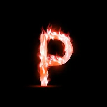 Vector letter with red fire Stock-Illustration