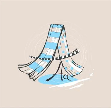 Vector Letter A stylized alphabet, light textile abstract pictur Stock Illustration