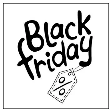 Vector lettering Black Friday. Hand drawn poster, title or design element in  Stock Illustration