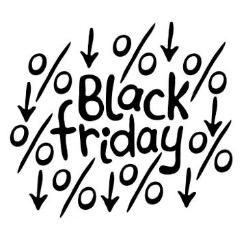 Vector lettering Black Friday. Hand drawn poster, title or design element in  Stockillustratie