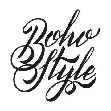 Vector Lettering Boho Style. Calligraphy Words Stock Illustration