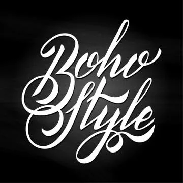 Vector Lettering Boho Style. Calligraphy Words Stock Illustration