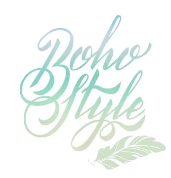 Vector Lettering Boho Style. Calligraphy Words Stock Illustration