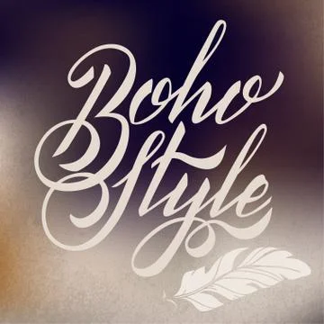 Vector Lettering Boho Style. Calligraphy Words Stock Illustration