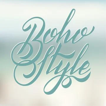 Vector Lettering Boho Style. Calligraphy Words Stock Illustration