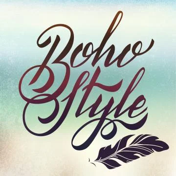 Vector Lettering Boho Style. Calligraphy Words Stock Illustration