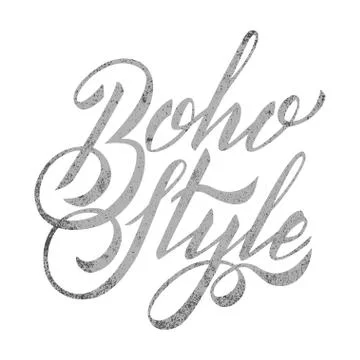 Vector Lettering Boho Style. Calligraphy Words Stock Illustration